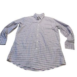 Dockers Classic Fit‎ purple & white plaid stripes long sleeves size large